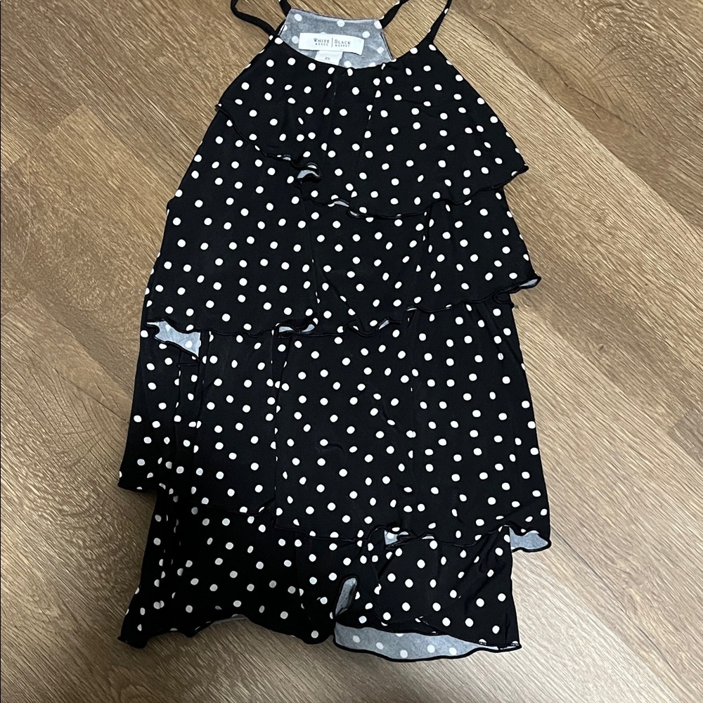 White House Black Market Black Dress with White Dots